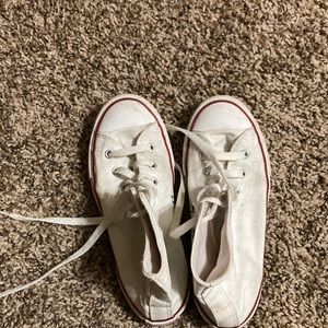 White converse shoes.